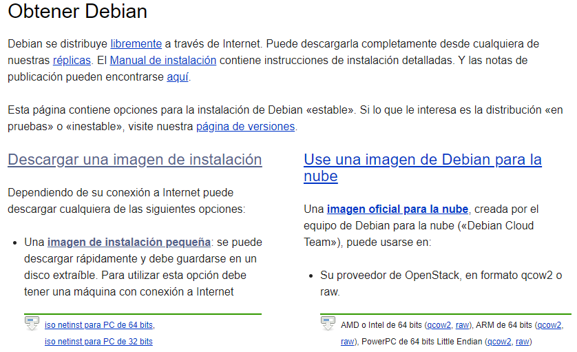 Descarga Debian
